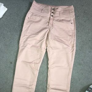 Blush Pink High Waisted Skinny Jeans
